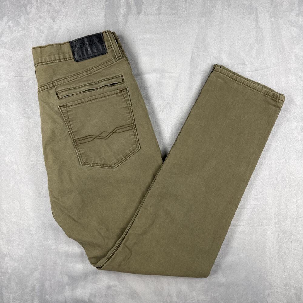 Denizen from Levi's 208 Men's 32x32 Regular Tapered Olive Khaki Jeans